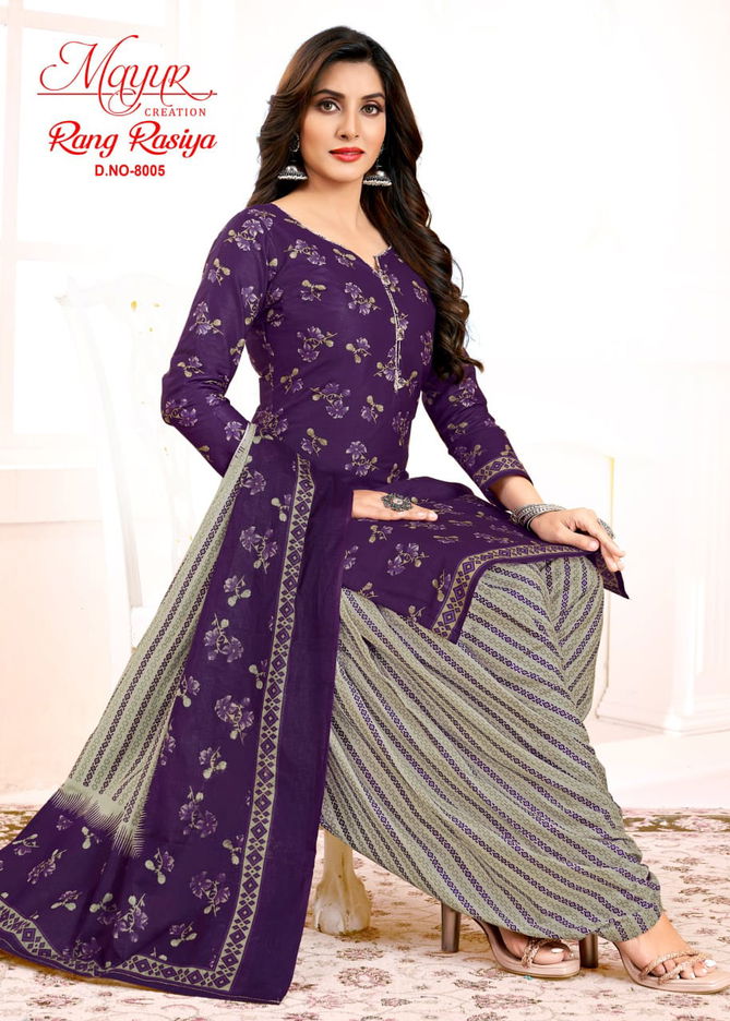 Rang Rasiya Vol 8 By Mayur Printed Cotton Printed Dress Material Wholesalers In Delhi
